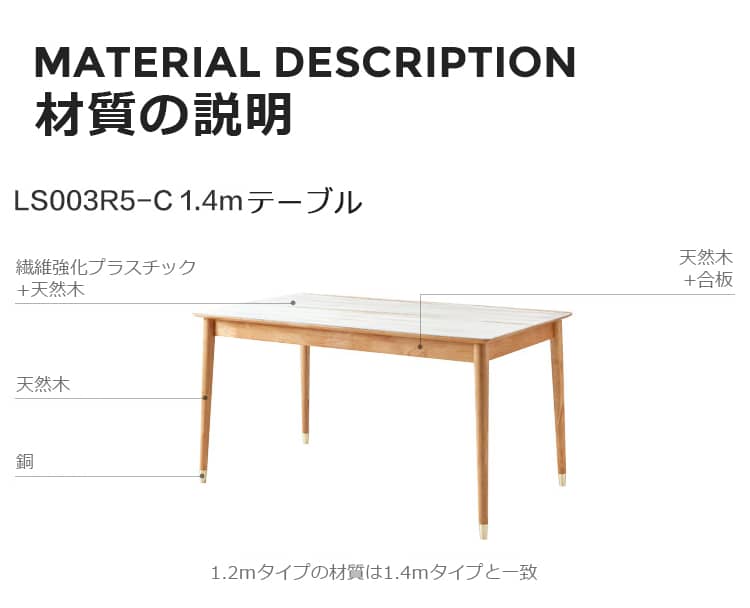 テーブルの材質説明