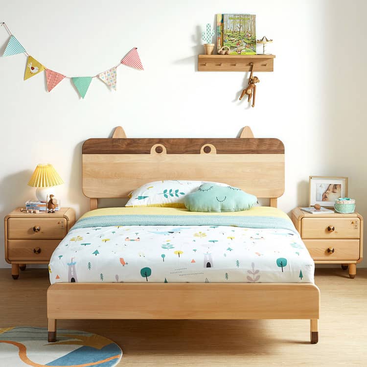 狸モチーフのデザインがとてもかわいい子供ベッド
