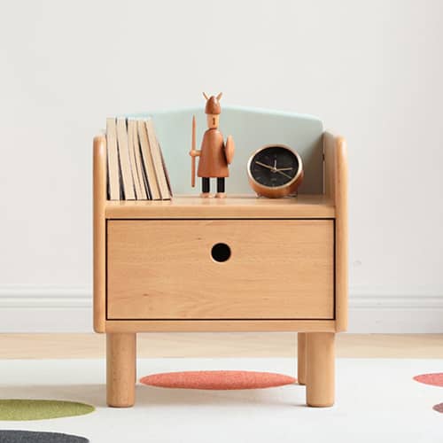 横幅40 ナイトテーブル 子供部屋 可愛い コンパクト面取り加工
