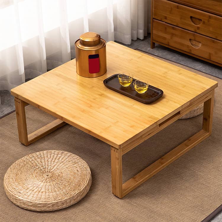 ナチュラルな竹集成材ローテーブル